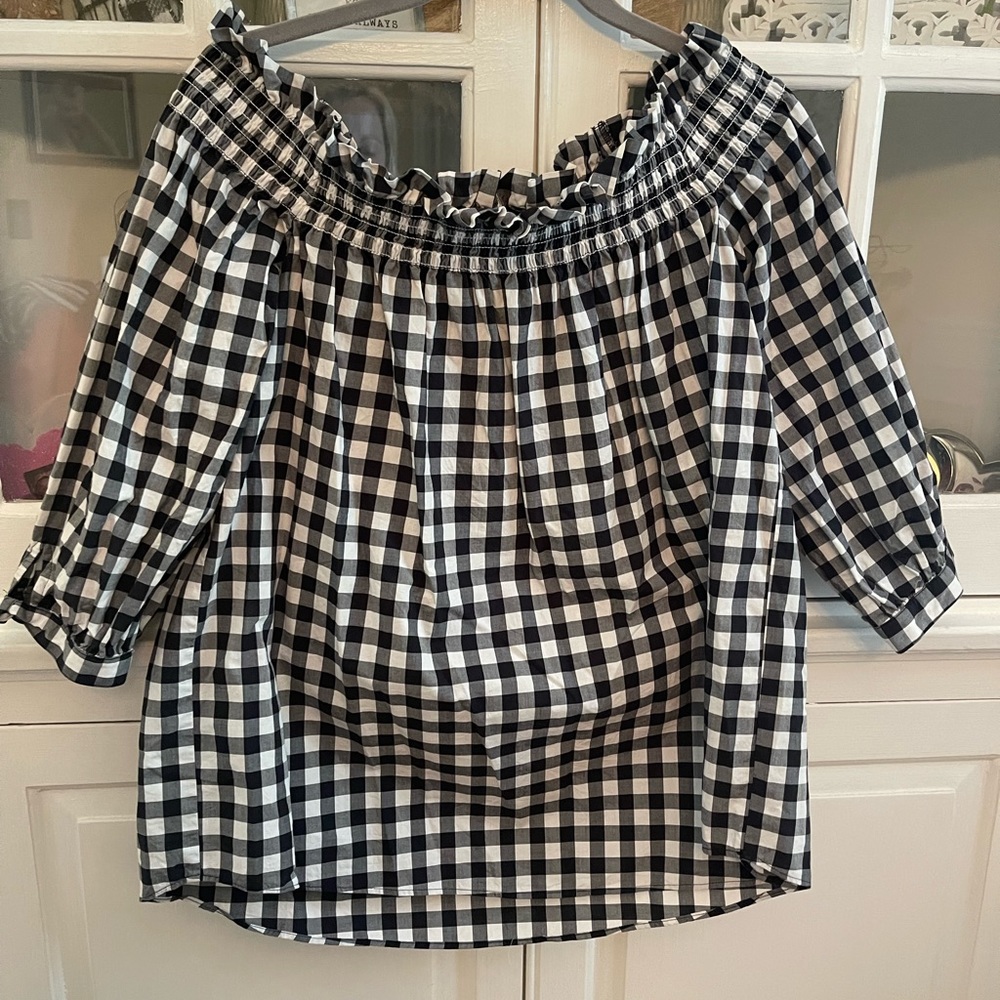 Kate spade gingham top medium Euc
